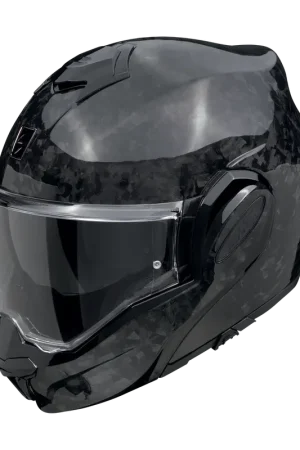 Reso Gratuito Casco Moto Modulare Scorpion EXO-TECH EVO ONYX Carbon Solid Nero