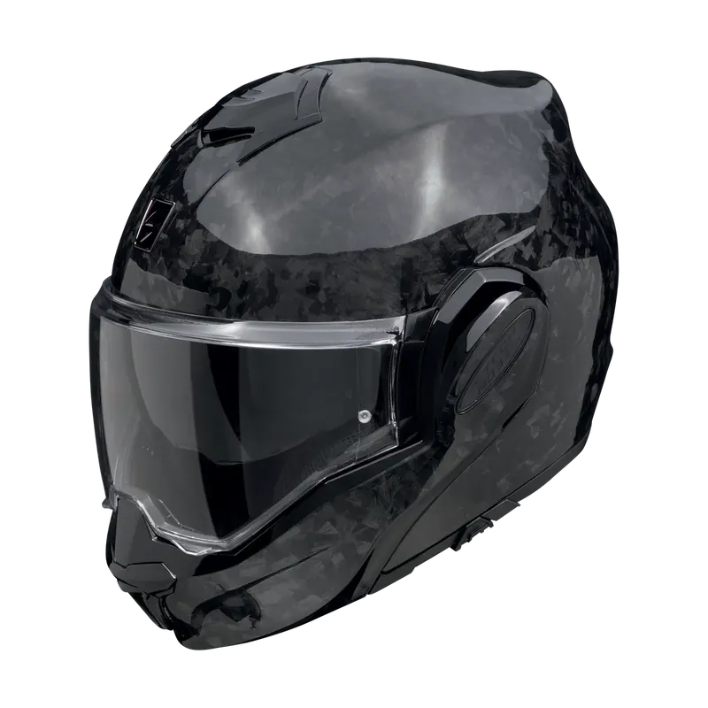 Reso Gratuito Casco Moto Modulare Scorpion EXO-TECH EVO ONYX Carbon Solid Nero