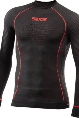 Popolare Maglia Intima Tecnica Termica Sixs TS2W-CU Nero Rosso