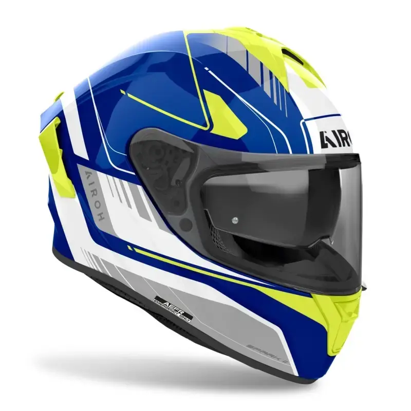 Compra Online Casco Integrale Airoh Spark 2 Chrono Blu Giallo Lucido