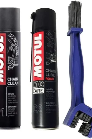 Kit Pulisci Catena Motul C1+Grasso Spray C2 Moto con spazzola omaggio Esclusivo