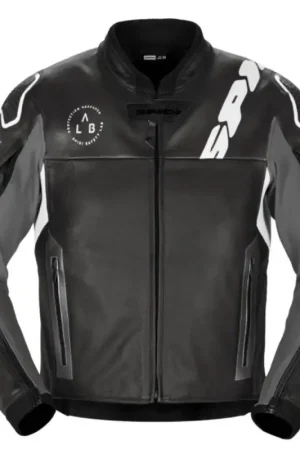 Sconto Giacca in Pelle Spidi Dp Progressive Leather Nero Bianco