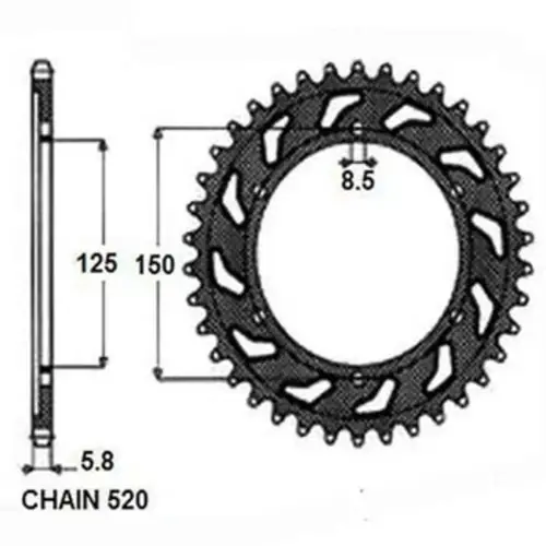 A Buon Prezzo KTM SXC 625 2005>2007 CORONA PASSO 520 CODICE 1-3547