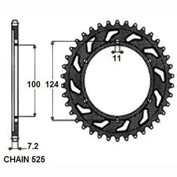 DUCATI MONSTER 1000 2003>2005 CORONA PASSO 525 CODICE 1-4436 Pagamento Sicuro