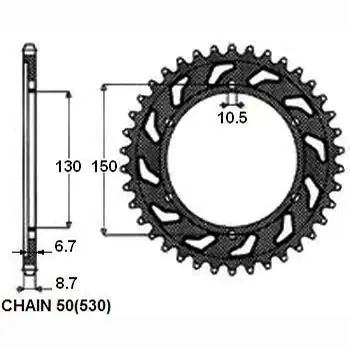 YAMAHA YZF R THUNDERCAT 600 1996>2004 CORONA PASSO 530 CODICE 1-5601 Quantità Limitata