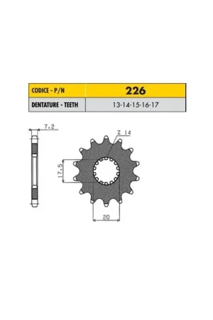 YAMAHA YZ LW 85 2018 PIGNONE PASSO 428 CODICE 226 Offerta Del Giorno