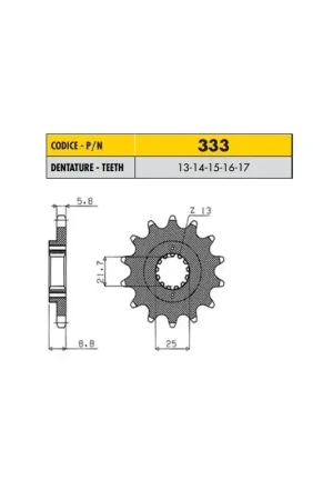 YAMAHA YZF R THUNDERCAT (Racing 520 conversion) 600 1994>2004 PIGNONE PASSO 520 CODICE 333 Promo Stagionale