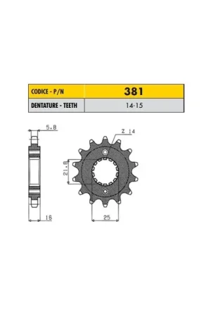 DUCATI MONSTER 900 2000>2002 PIGNONE PASSO 520 CODICE 381 Scelto Dai Clienti