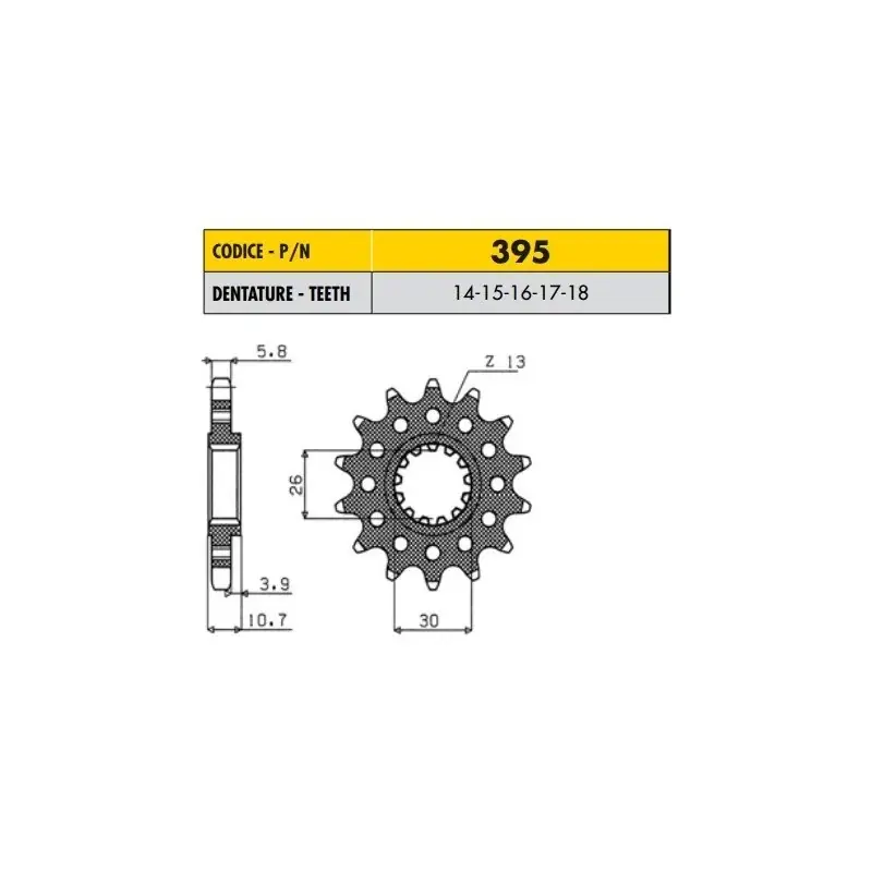 YAMAHA YZF R1 520 Conv. Marchesini Wheels 1000 1998>2014 PIGNONE PASSO 520 CODICE 395 Offerta