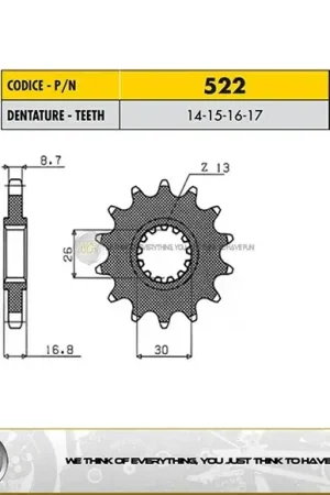 A Buon Prezzo HONDA CBF ST ABS 1000 PIGNONE 2010>2011 PASSO 530 CODICE 522