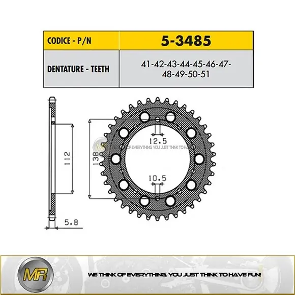A Buon Prezzo HONDA CBR F (Racing 520 Conversion) 600 1999>2013 CORONA PASSO 520 CODICE 5-3485