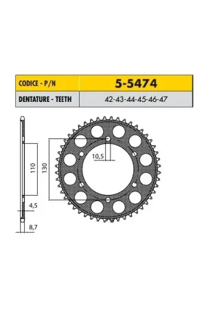 YAMAHA YZF R7 750 1999>2001 CORONA PASSO 530 CODICE 5-5474 Offerta Limitata