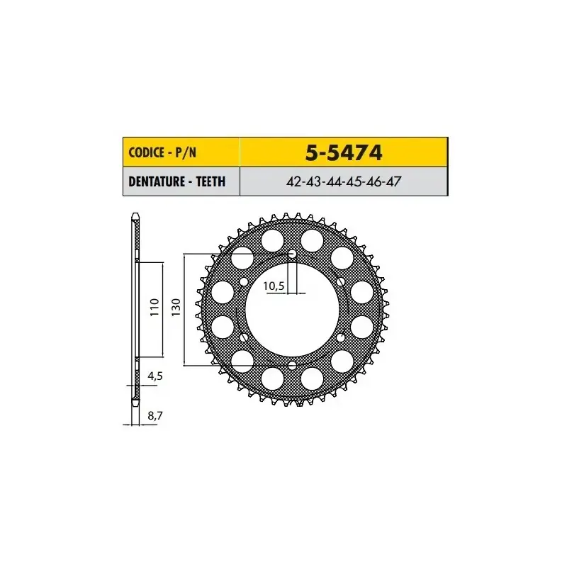 YAMAHA YZF R7 750 1999>2001 CORONA PASSO 530 CODICE 5-5474 Offerta Limitata