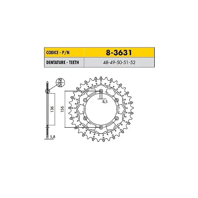 A Buon Prezzo BETA RR 4T ENDURO 525 2005>2009 CORONA PASSO 520 CODICE 8-3631