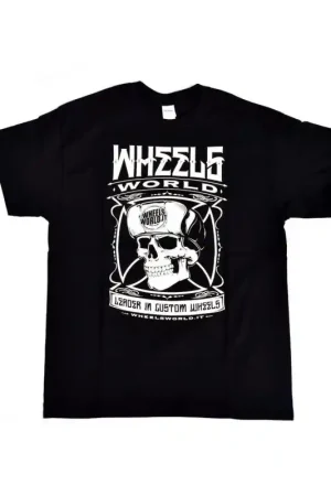 Vendita Finale T-Shirt WHEELS WORLD SKULL - Nera e Bianca