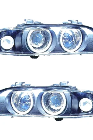 Coppia Fari Anteriori BMW Serie 5 E39 95′ Parabola Nera Tecn. Celis Clenticolare – H7 – Sostituzione Fari Alogeni Spedizione Espresso