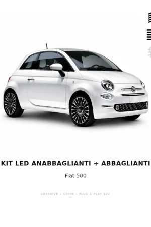 Subito Disponibile Kit Lampadine LED 6000K Luce Bianca Anabbaglianti + Abbaglianti per Fiat 500 2015-2025 (Con faro alogeno) – 2 Anni di Garanzia