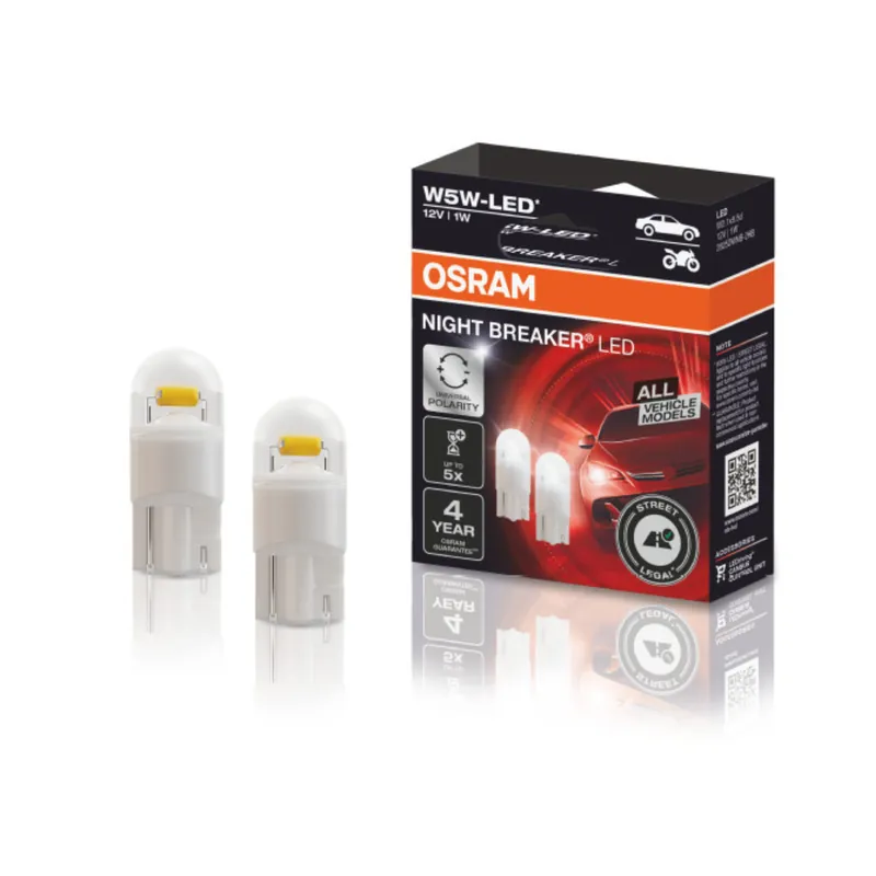 Spedito Oggi Kit Lampade T10 W5W LED Omologate NIGHT BREAKER LED OSRAM