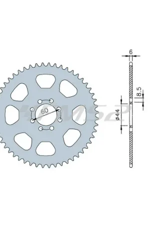 264725 Corona posteriore TNT in acciaio con 52 denti per catena passo 420 e applicabile ai ciclomotori Malaguti XTM e STM, Mbk X limit e Yahama DT 50 R Offerta Lampo