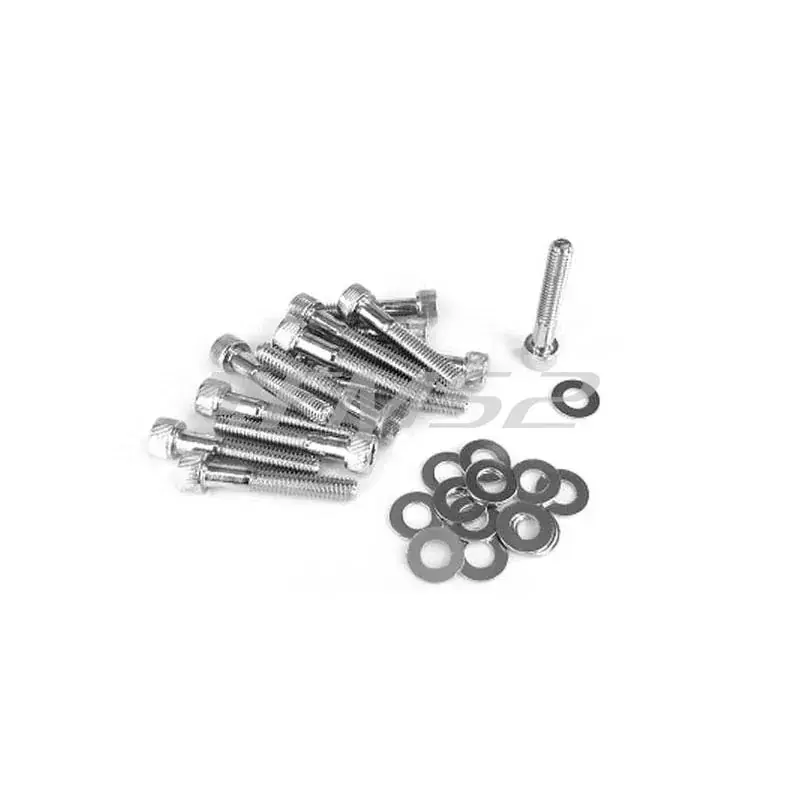 171020 Kit viti TNT in metallo per carter messa in moto Piaggio Gilera Typhoon-NRG e tutti gli altri veicoli della gamma Piaggio Gilera di colore argento cromato Economico