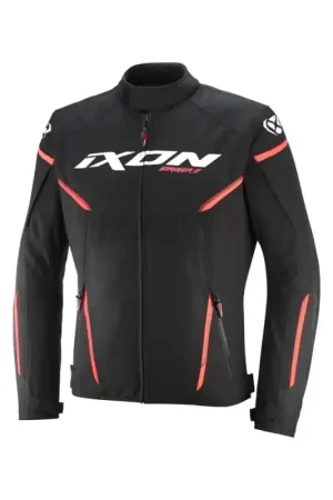Esclusivo Giacca Moto Ixon Striker 2 nera bianco rosso