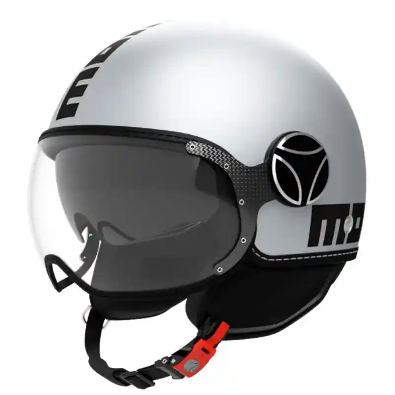 Casco Jet Momo Design FGTR Evo Matt Grey / Cerulean grey E2206 Occasione Imperdibile