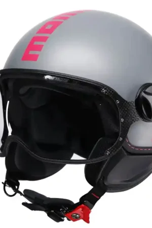 Casco Jet Momo Design FGTR Classic Fluo Matt grey / Fucsia ECE2206 Saldi
