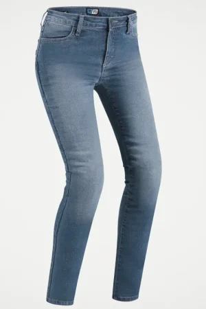 Promozione Jeans Moto Pmj Skinny Donna Blue Con Protezioni Omologato CE A