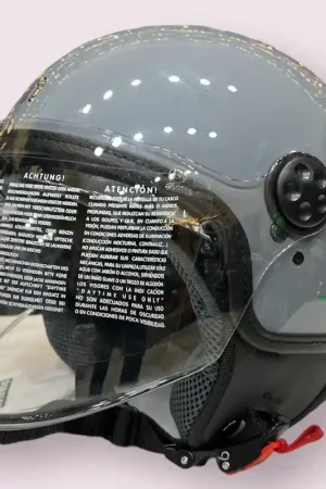 Casco Demi-Jet Duraleu Snello Con Visiera Lunga Ed Occhialino Parasole Grey Ultimissimo Modello