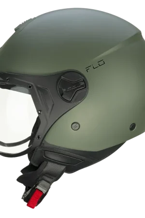 Casco CGM 167A FLO MONO Verde Militare Satinato Con Visiera Sagomata ECE 22-06 Ultima Occasione