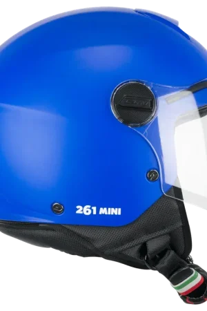 Casco CGM Bimbo 261A MINI MONO Azzurro Opaco Con Visiera Lunga ECE 22-06 Must-Have