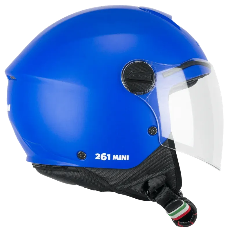 Casco CGM Bimbo 261A MINI MONO Azzurro Opaco Con Visiera Lunga ECE 22-06 Must-Have