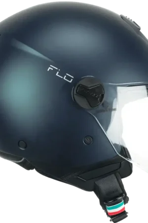 Casco CGM Demi Jet 167R FLO Mono Petrolio Opaco Visiera Lunga ECE 22/06 Più Venduto
