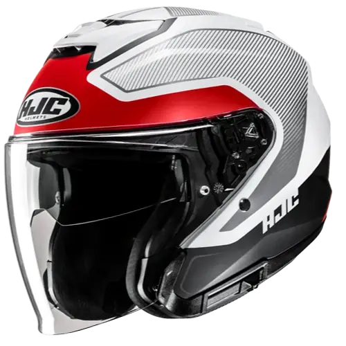 Ultimissimo Modello Casco Moto Jet Hjc i31 TEVIS MC1SF Bianco Opaco Nero Rosso