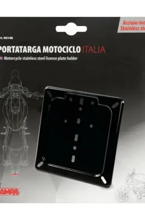 Porta Targa in Acciaio Inox Nero Soddisfatti O Rimborsati