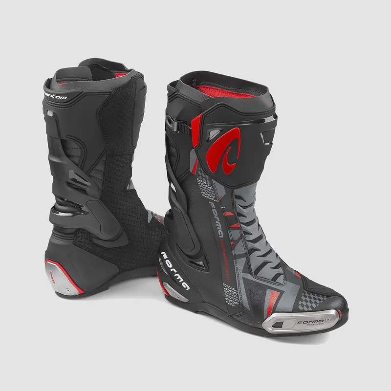 Pagamento Sicuro Stivali Moto Racing Forma Boots PHANTOM Nero Grigio Rosso