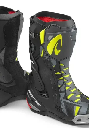 Stivali Moto Racing Forma Boots PHANTOM Nero Grigio Giallo Fluo Più Venduto