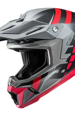 A Buon Prezzo Casco Integrale Motocross HJC C50 MIRAGE MC1SF Nero Grigio Rosso Opaco