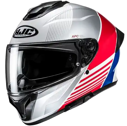 Acquista Ora Casco Moto Integrale HJC C71 MORIX MC21 Bianco Argento Rosso Blu Lucido