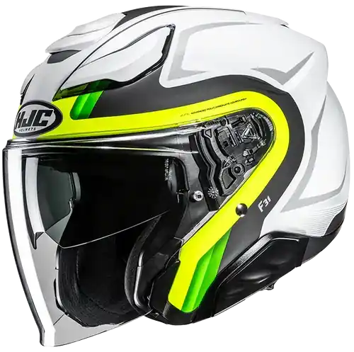 Affare Casco Moto Jet HJC F31 BASK MC3HSF Bianco Giallo Fluo Opaco