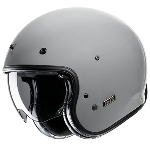 Vendita Finale Casco Moto Jet Vintage V31 SOLID N GRAY Grigio Lucido