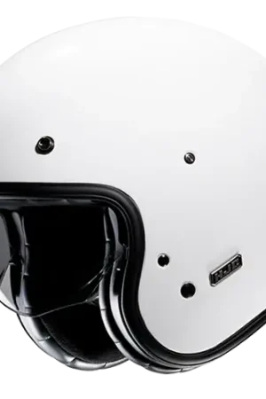 Vendita Finale Casco Moto Jet Vintage V31 SOLID WHITE Bianco Lucido