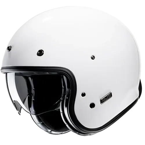Vendita Finale Casco Moto Jet Vintage V31 SOLID WHITE Bianco Lucido