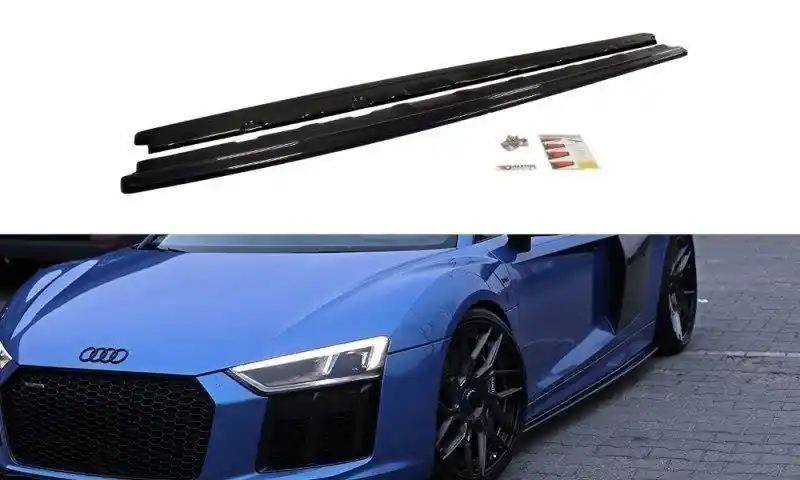 Nuova Collezione Diffusori minigonne Audi R8 Mk.2 nero opaco (Cod. AU-R8-2-SD1T)