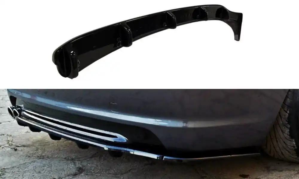 Splitter centrale posteriore for BMW 3 E46 MPACK COUPE (con barre verticali) nero opaco (Cod. BM-3-4 Offerta Limitata