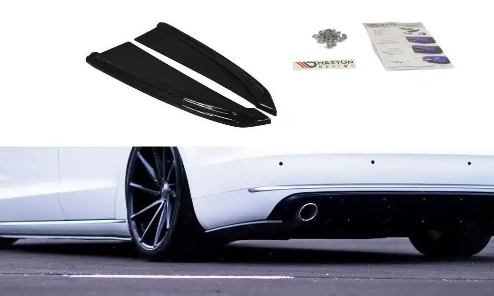 Offerta Limitata Splitters posteriori laterali Audi A8 D4 nero opaco (Cod. AU-A8-D4-RSD1T)