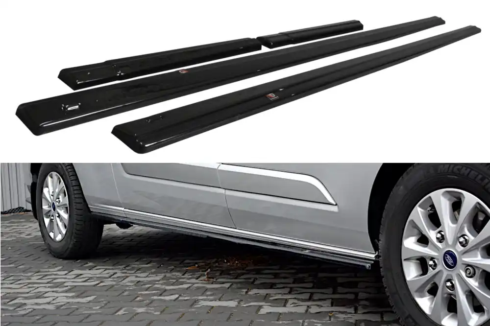 Diffusori minigonne Ford Transit Custom Mk1 FL nero opaco (Cod. FO-TRC-1F-SD1A+BT) A Buon Prezzo