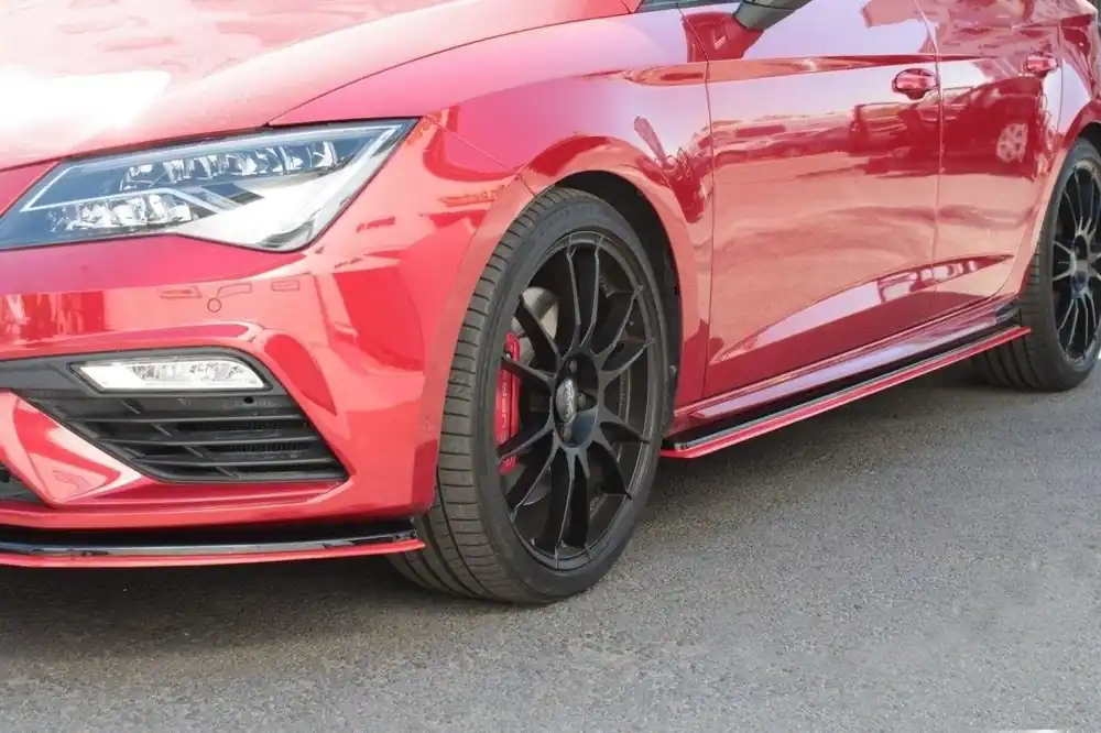 Diffusori minigonne v.3 Seat Leon Mk3 Cupra/ FR Facelift nero lucido (Cod. SE-LE-3F-CU-SD2G+SD3RED) Sconto