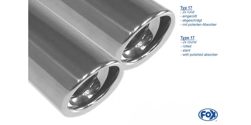 Chrysler 300C 3,0L CRD Silenziatore finale a destra / a sinistra - 2x80 Tipo 17 Giusto / a sinistra Offerta Limitata