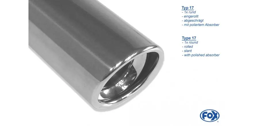 Offerta Speciale Silenziatore finale Volvo S60 Uscita destra / sinistra - 1x100 Tipo 17 Giusto / a sinistra (Cod. VO0